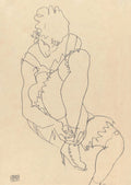 Woman Buttoning Her Shoes - 1915 — Schiele, Egon