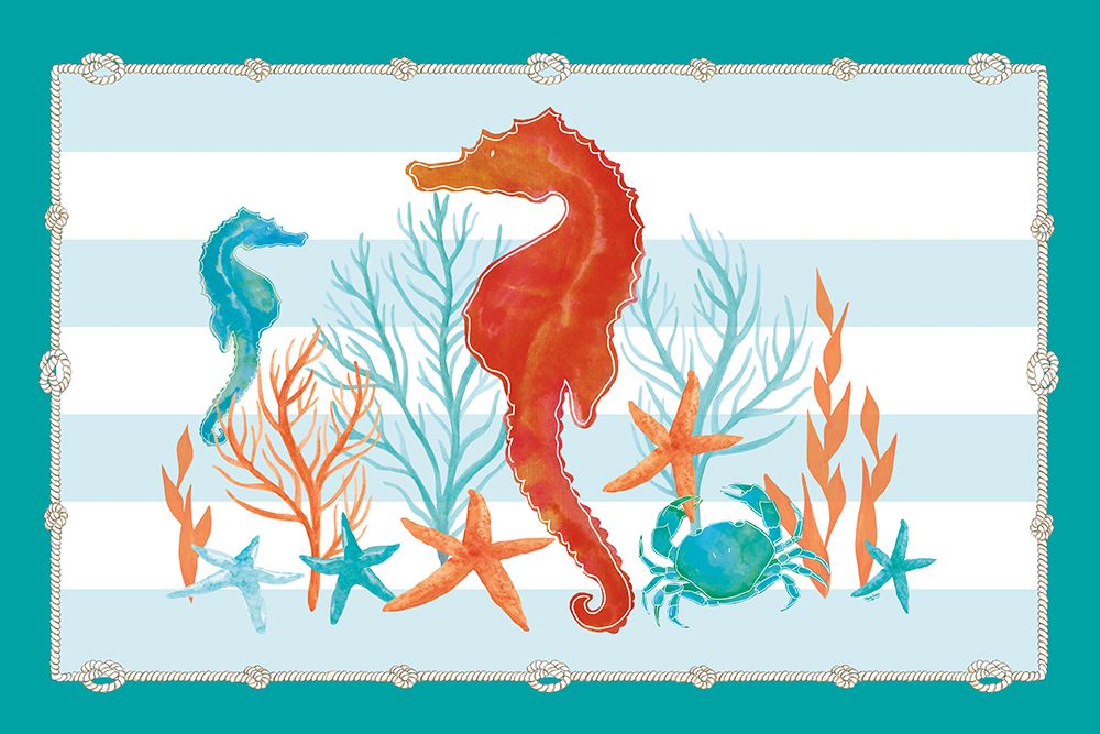 Coral e Água-Marinha I sobre Azul-Petróleo — Reed, Tara
