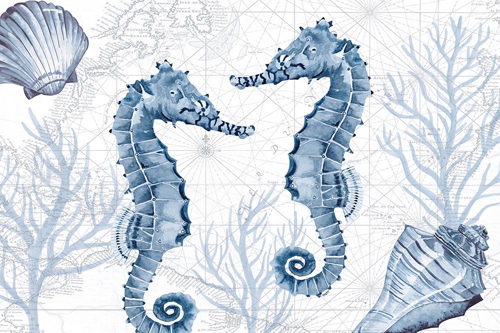 Mar Profundo Azul IV em Branco — Reed, Tara