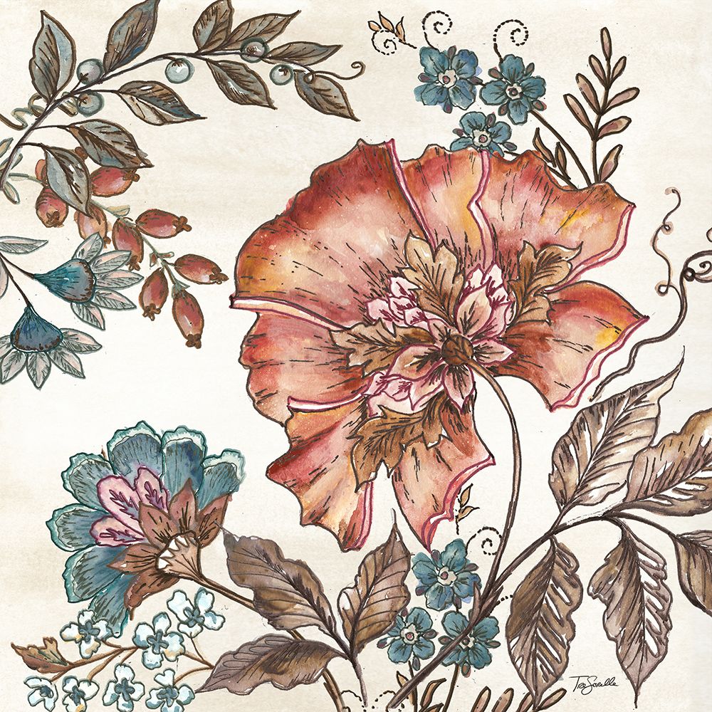 Trepadeiras do Jardim I sobre Branco — Tre Sorelle Studios