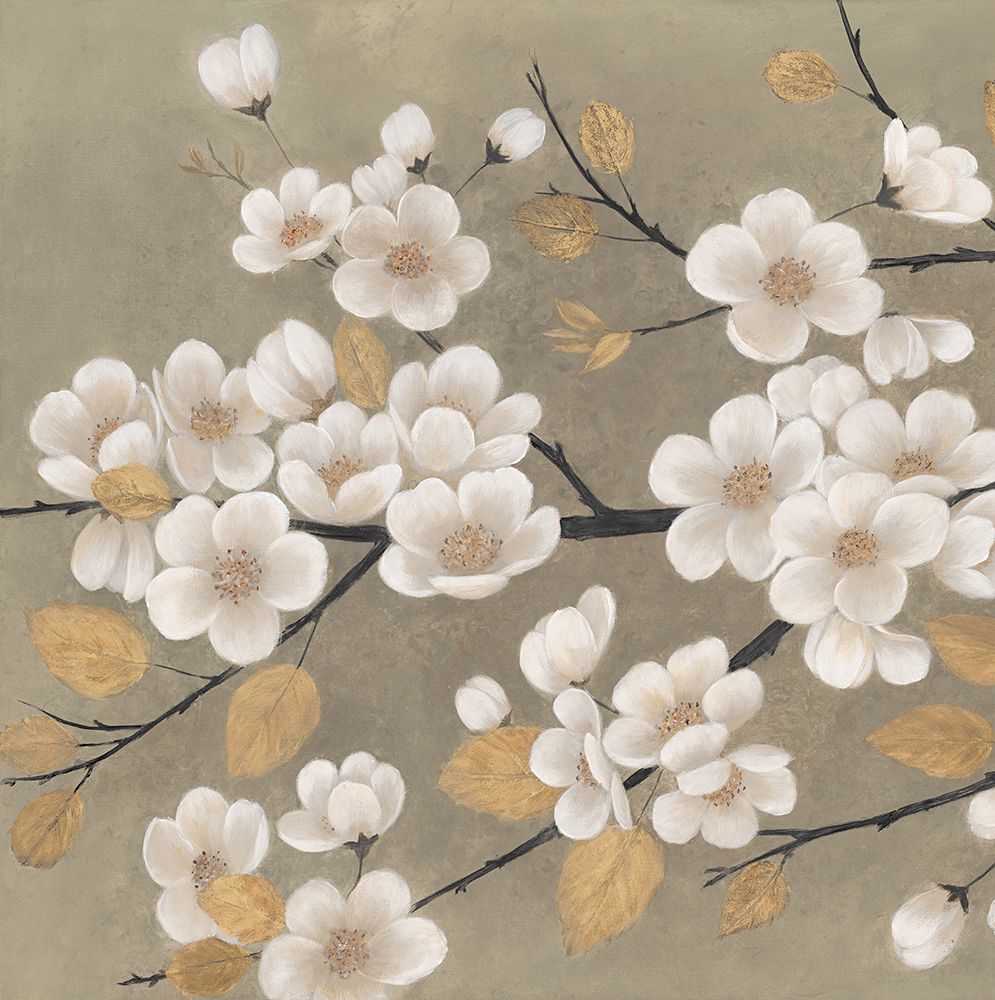 Ramo em Flor com Folha de Ouro II — Ng, Crystal