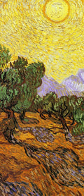 Olive Trees With Yellow Sky And Sun (center) — Van Gogh, Vincent