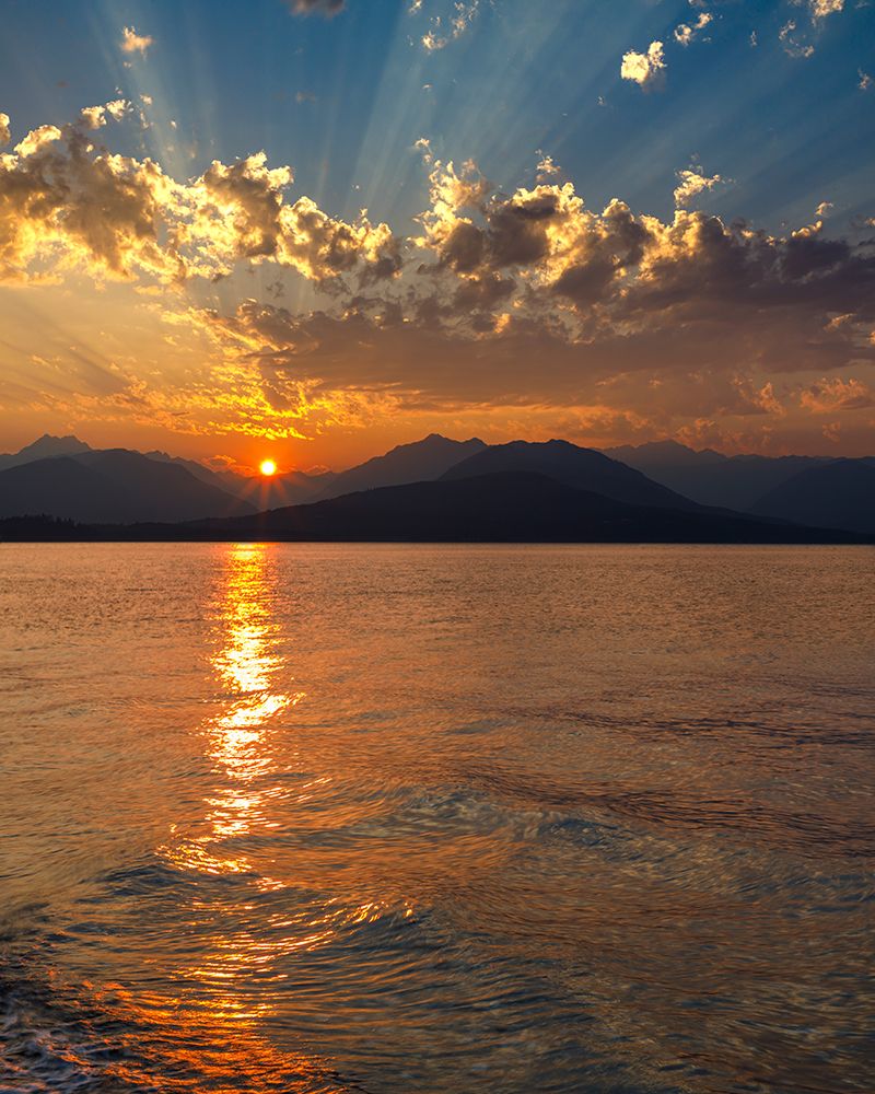 Poente sobre o Hood Canal e as Montanhas Olímpicas — Jaynes Gallery