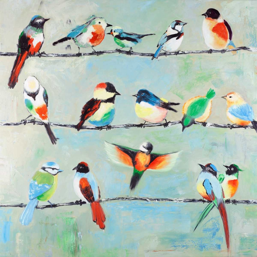 Pequenos Pássaros Abstratos Coloridos — Atelier B Art Studio