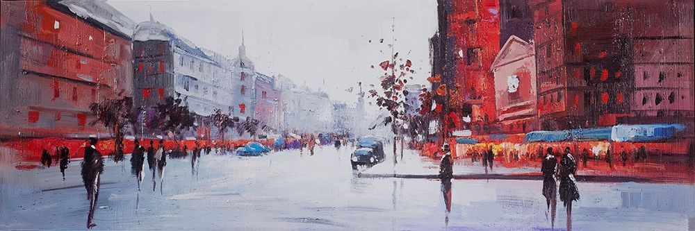 Cena de Rua em Preto e Vermelho — Atelier B Art Studio