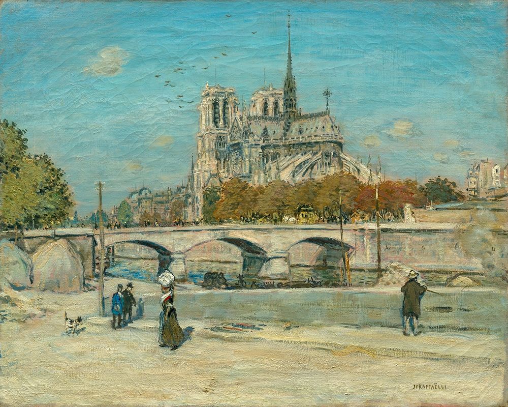 Notre Dame Seen from the Quai de la Tournelle — Raffaelli, Jean-Francois