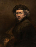 Self-Portrait with Beret and Turned-Up Collar — Rembrandt