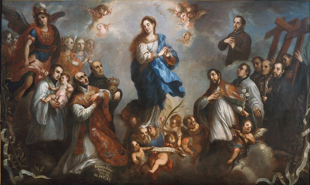The Inmaculate Conception with Jesuits — Aguilera, Juan Francisco de