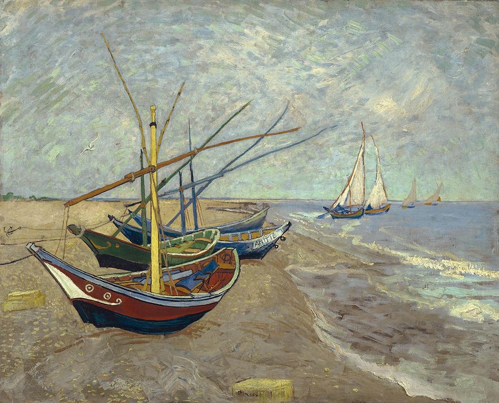 Fishing boats on the beach at Les Saintes-Maries-de-la-Mer — van Gogh, Vincent