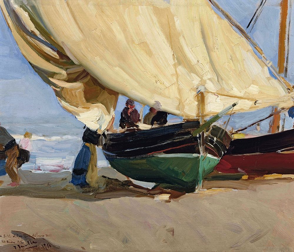 Fishermen and boats-Valencia — Sorolla, Joaquin