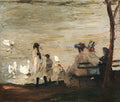 Swans in Central Park — Bellows, George