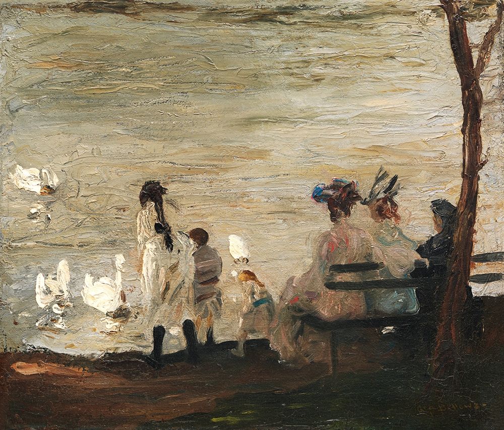 Swans in Central Park — Bellows, George