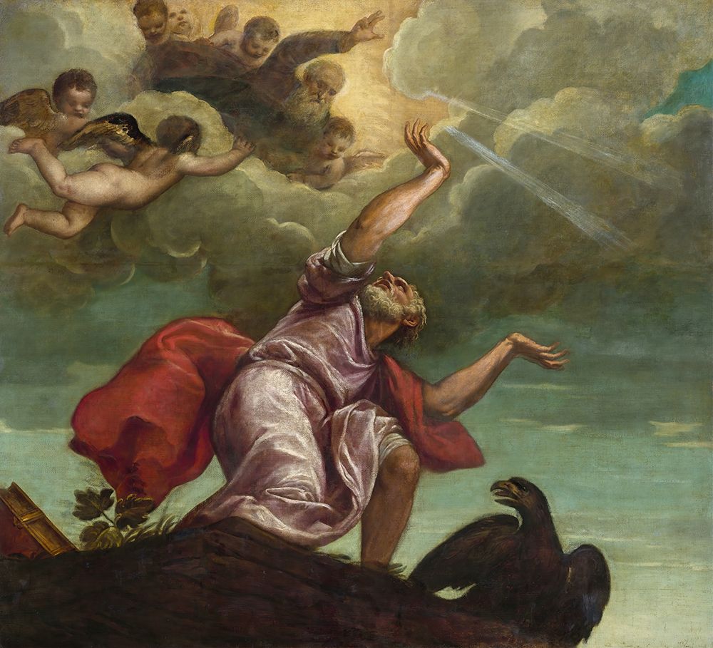 Saint John the Evangelist on Patmos ca 1553 — Titian